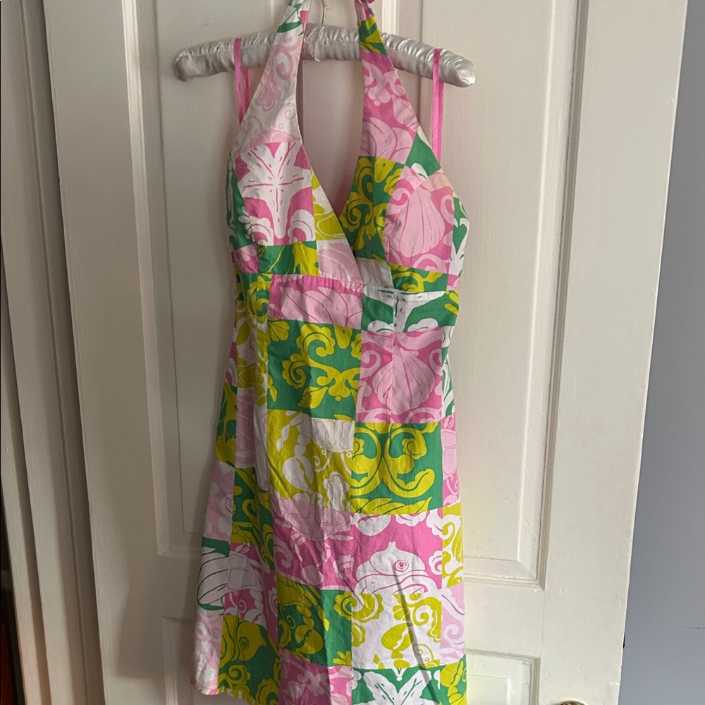 Colorful Halter Patchwork Dress